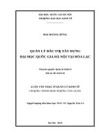 Quản lý đầu tư xây dựng đại học quốc gia hà nội tại hòa lạc 