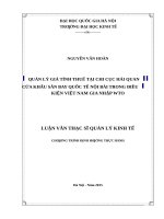 Quản lý giá tính thuế tại chi cục hải quan cửa khẩu sân bay quốc tế nội bài trong điều kiện việt nam gia nhập WTO   