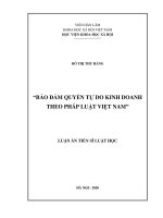 Bảo đảm quyền tự do kinh doanh theo pháp luật việt nam