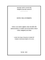 Nâng cao chất lượng cho vay đối với khách hàng cá nhân tại ngân hàng TMCP công thương hà tĩnh 