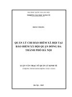 Quản lý chi bảo hiểm xã hội tại bảo hiểm xã hội quận đống đa thành phố hà nội   
