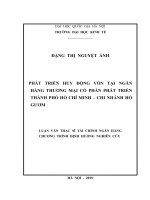 Phát triển huy động vốn tại ngân hàng thương mại cổ phần phát triển thành phố hồ chí minh – chi nhánh hồ gươm 