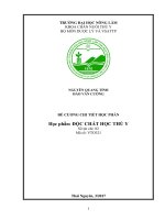 Đề cương chi tiết học phần: Độc chất học thú y