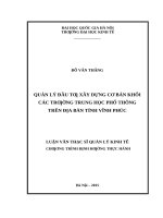 Quản lý đầu tư xây dựng cơ bản khối các trường trung học phổ thông trên địa bàn tỉnh vĩnh phúc   