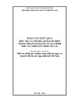 BÁO CÁO KẾT QUẢ ĐIỀU TRA VÀ THÀNH LẬP BẢN ĐỒ HIỆN TRẠNG TRƯỢT LỞ ĐẤT ĐÁ TỶ LỆ 1:50.000 KHU VỰC MIỀN NÚI TỈNH LÀO CAI