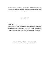 NGHIÊN CỨU CÁC GIẢI PHÁP NHẰM NÂNG CAO HIỆU QUẢ CÔNG TÁC GIÁO DỤC THỂ CHẤT CHO SINH VIÊN  TRƯỜNG ĐẠI HỌC GIAO THÔNG VẬN TẢI CƠ SỞ II