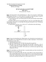 Đề thi tuyển sinh hệ kỹ sư tài năng 2009 môn Vật lý - ĐH Bách khoa Hà Nội