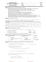 Đề kiểm tra học kỳ môn Ngôn ngữ lập trình C (Đề 2) - ĐH Công nghệ thông tin