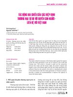 Tác động hai chiều của Hiệp định thương mại tự do với quyền con người - liên hệ với Việt Nam