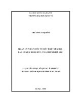 Quản lý nhà nước về đất đai trên địa bàn huyện hoài đức, thành phố hà nội 
