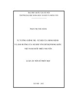 Tư tưởng chính trị   xã hội của minh mệnh và ảnh hưởng của nó đối với chế độ phong kiến việt nam dưới triều nguyễn   