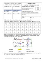 Đáp án đề thi cuối học kỳ I năm học 2017-2018 môn Kỹ thuật điện - Điện tử (Mã đề 2B) - ĐH Sư phạm Kỹ thuật