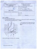 Đề thi cuối học kỳ I năm 2019-2020 môn Cơ sở công nghệ chế tạo máy (Mã đề 1) - ĐH Sư phạm Kỹ thuật