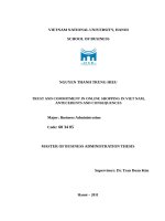 Trust and commitment in online shopping in vietnam, antecedents and consequences    