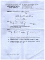 Đề thi học kỳ I năm học 2019-2020 môn Điều khiển tự động (Đề số 1) - ĐH Sư phạm Kỹ thuật