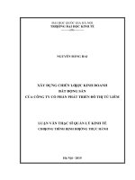 Xây dựng chiến lược kinh doanh bất động sản của công ty cổ phần phát triển đô thị từ liêm   