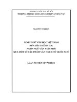 Ngôn ngữ văn học việt nam nửa đầu thế kỷ XX ngôn ngữ văn xuôi mới qua một số tác phẩm văn học chữ quốc ngữ 