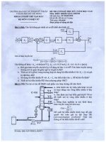 Đề thi cuối học kỳ I năm 2019-2020 môn Điều khiển quá trình (Đề số 1) - ĐH Sư phạm Kỹ thuật