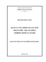 Quản lý tài chính tại cục bảo trợ xã hội   bộ lao động thương binh và xã hội    