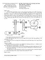 Đề thi cuối học kỳ II năm học 2015-2016 môn Nguyên lý - Chi tiết máy - ĐH Sư phạm Kỹ thuật
