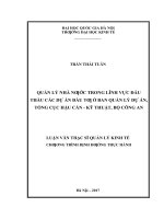 Quản lý nhà nước trong lĩnh vực đấu thầu các dự án đầu tư ở ban quản lý dự án, tổng cục hậu cần   kỹ thuật, bộ công an    