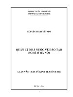 Quản lý nhà nước về đào tạo nghề ở hà nội  