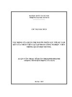 Tác động của quản trị nguồn nhân lực tới sự cam kết của nhân viên tại tập đoàn công nghiệp   viễn thông quân đội viettel 