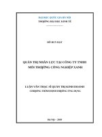 Quản trị nhân lực tại công ty TNHH môi trường công nghiệp xanh 