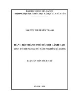 Đảng bộ thành phố hà nội lãnh đạo kinh tế đối ngoại từ năm 1986 đến năm 2006 
