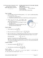 Đề thi cuối học kỳ II năm học 2019-2020 môn Toán 2 - ĐH Sư phạm Kỹ thuật