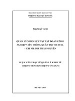 Quản lý nhân lực tại tập đoàn công nghiệp viễn thông quân đội viettel – chi nhánh thái nguyên     