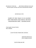 NGHIÊN CỨU THỰC TRẠNG VÀ CÁC GIẢI PHÁP PHÁT TRIỂN PHONG TRÀO THỂ DỤC THỂ THAO THÀNH PHỐ PHAN THIẾT – TỈNH BÌNH THUẬN
