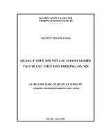 Quản lý thuế đối với các doanh nghiệp tại chi cục thuế đan phượng, hà nội   