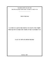 Vai trò của quốc hội trong xây dựng nhà nước pháp quyền xã hội chủ nghĩa ở việt nam hiện nay 