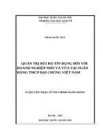 Quản trị rủi ro tín dụng đối với doanh nghiệp nhỏ và vừa tại ngân hàng TMCP đại chúng việt nam    
