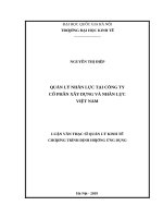 Quản lý nhân lực tại công ty cổ phần xây dựng và nhân lực việt nam 