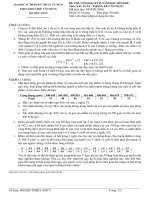 Đề thi cuối học kỳ II năm học 2019-2020 môn Xác suất thống kê ứng dụng - ĐH KHTN