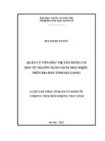 Quản lý vốn đầu tư xây dựng cơ bản từ nguồn ngân sách nhà nước trên địa bàn tỉnh hà giang   