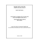 Xuất khẩu lao động nữ của việt nam sang thị trường đông bắc á   