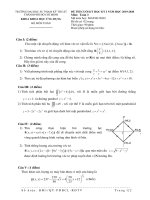 Đề thi cuối học kỳ I năm học 2019-2020 môn Toán 3 - ĐH Sư phạm Kỹ thuật