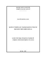 Quản lý nhân lực tại ban quản lý dự án nhà máy thủy điện sơn la    