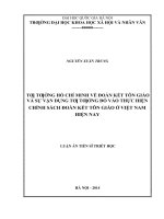 Tư tưởng hồ chí minh về đoàn kết tôn giáo và sự vận dụng tư tưởng đó vào thực hiện chính sách đoàn kết tôn giáo ở việt nam hiện nay 