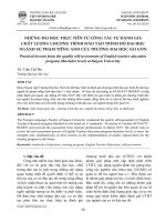 Những bài học thực tiễn từ công tác tự đánh giá chất lượng chương trình đào tạo trình độ đại học ngành Sư phạm Tiếng Anh của trường Đại học Sài Gòn