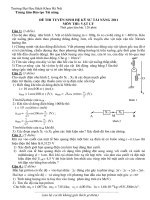 Đề thi tuyển sinh hệ kỹ sư tài năng 2011 môn Vật lý - ĐH Bách khoa Hà Nội