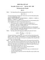 Đề kiểm tra giữa kỳ năm học 2019-2020 môn Tin học cơ sở 4