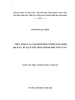 THỰC TRẠNG VÀ GIẢI PHÁP PHÁT TRIỂN SẢN PHẨM DỊCH VỤ  DU LỊCH THỂ THAO THÀNH PHỐ VŨNG TÀU
