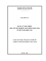 Quản lý nhà nước đối với thị trường bảo hiểm nhân thọ ở việt nam hiện nay   