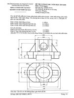 Đề thi cuối học kỳ II năm học 2019-2020 môn Vẽ kỹ thuật 1 - ĐH Sư phạm Kỹ thuật