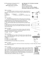 Đề thi học kỳ I năm học 2019-2020 môn Vật lý 2 (Đề số 1) - ĐH Sư phạm Kỹ thuật