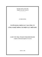 Tuyển dụng nhân lực tại công ty công nghệ thông tin điện lực miền bắc   